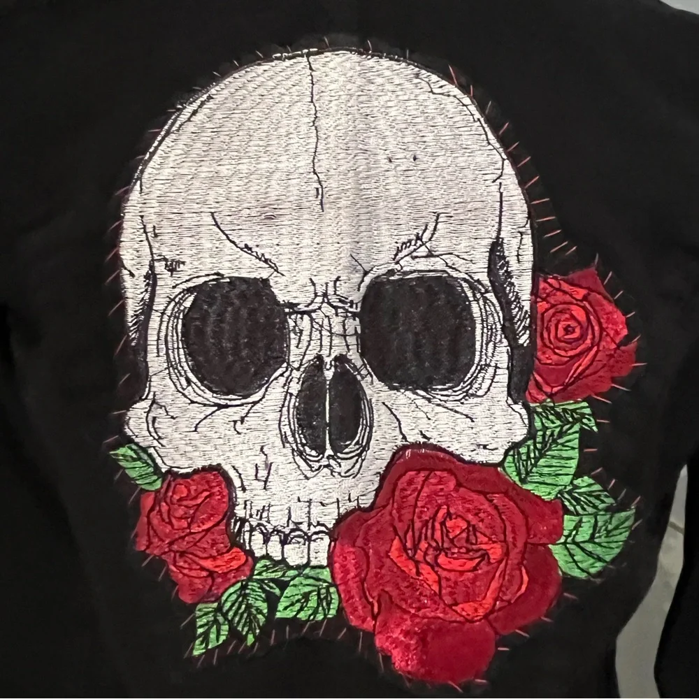 CUSTOM Skull & Rose Upcycled Rage Tripp NYC Buckle Coat MyChemRo Edition Sz S - Picture 4 of 16
